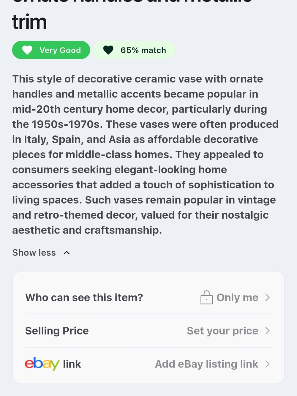 ANTIQUE VASE - Picture 6 of 6